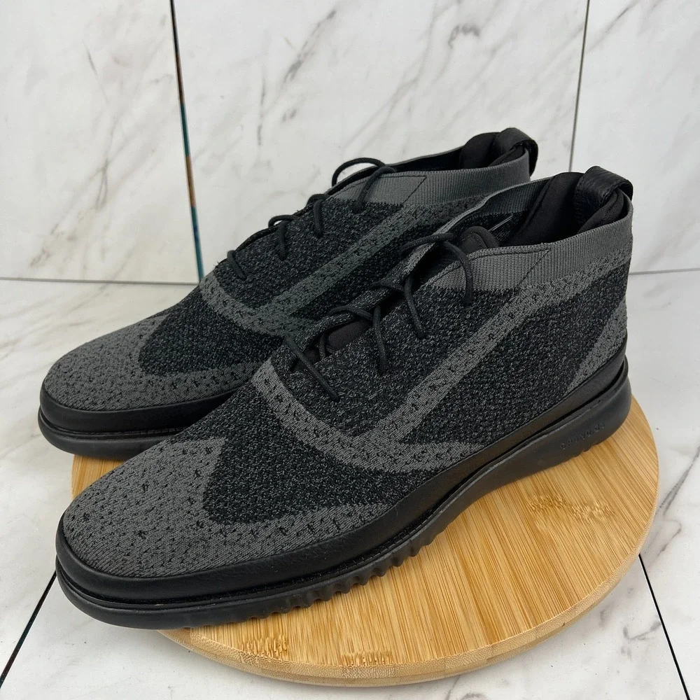 Cole Haan 2.Zerogrand Stitchlite Mens Size 13 M Black Knit Chukka Boots C28376